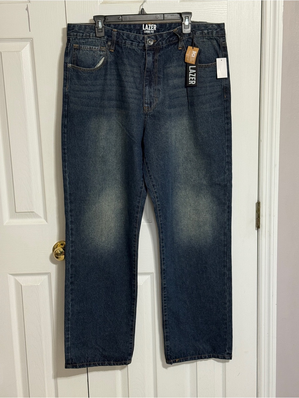 LAZER Men's Straight Fit Jeans in Dark Blue
